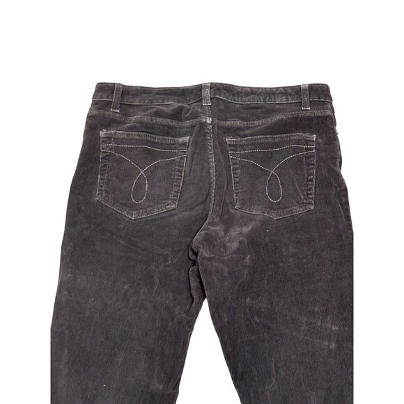 Calvin Klein Flare Corduroy Pants Women Size 12 Brown 99% Cotton Stretch RN 3600 - Picture 3 of 8